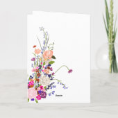 Moderne, wild bloemen script vrijgezellenfeest bedankkaart (Achterkant)