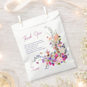 Moderne, wild bloemen script vrijgezellenfeest bedankzakje (Geknipt)