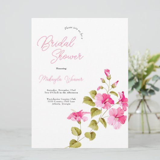 Moderne, wild bloemen script vrijgezellenfeest kaart (Staand voorkant)