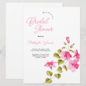 Moderne, wild bloemen script vrijgezellenfeest kaart (Voorkant / Achterkant)