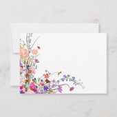Moderne, wild bloemen script vrijgezellenfeest notitiekaartje (Achterkant)