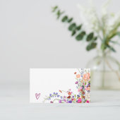 Moderne, wild bloemen script vrijgezellenfeest plaatskaartje (Staand voorkant)