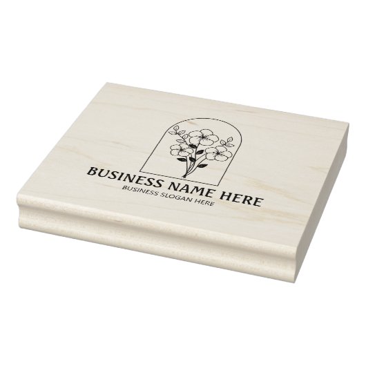 Moderne Wild Flower Custom Business Sjabloon Groot Rubberstempel (Stempel)