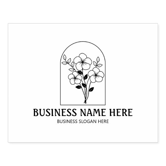 Moderne Wild Flower Custom Business Sjabloon Groot Rubberstempel (Afrduk)