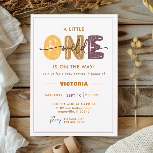 Moderne Wild One Baby Shower Foto Kaart