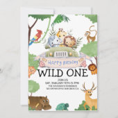 Moderne Wild One Verjaardagsuitnodiging Kaart (Voorkant)