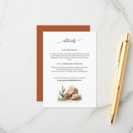 Moderne Wild West Desert Wedding Informatie Informatiekaartje