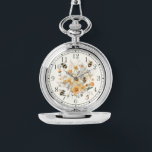 Moderne Wildbloem Bloemen Bijen Stijlvolle Chique  Horloge<br><div class="desc">Modern Wildflower Floral Bee Stylish Chic Womans Watches beschikt over een trendy geel waterverf wilde bloem met hommels. Creëer door Evco Studio www.zazzle.com/store/evcostudio</div>