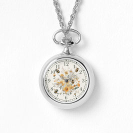 Moderne Wildbloem Bloemen Bijen Stijlvolle Chique  Horloge