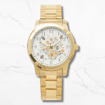 Moderne Wildbloem Bloemen Bijen Stijlvolle Chique  Horloge<br><div class="desc">Modern Wildflower Floral Bee Stylish Chic Womans Watches beschikt over een trendy geel waterverf wilde bloem met hommels. Creëer door Evco Studio www.zazzle.com/store/evcostudio</div>