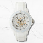 Moderne Wildbloem Bloemen Bijen Stijlvolle Chique  Horloge<br><div class="desc">Modern Wildflower Floral Bee Stylish Chic Womans Watches beschikt over een trendy geel waterverf wilde bloem met hommels. Creëer door Evco Studio www.zazzle.com/store/evcostudio</div>