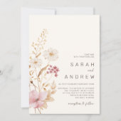 Moderne Wildbloem | Botanische tuin bruiloft Kaart (Voorkant)