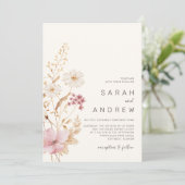 Moderne Wildbloem | Botanische tuin bruiloft Kaart (Staand voorkant)