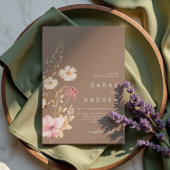 Moderne Wildbloem | Botanische tuin bruiloft Kaart