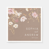 Moderne Wildbloem | Botanische tuin bruiloft Servet (Voorkant)