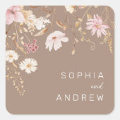 Moderne Wildbloem | Botanische tuin bruiloft Vierkante Sticker (Voorkant)