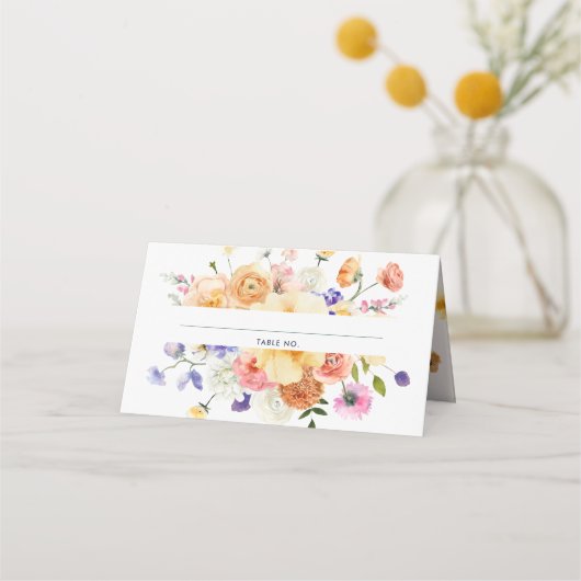 Moderne Wildbloem | Bruiloft Plaatskaartje (Voorkant)