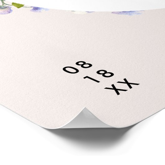 Moderne Wildbloem | Huwelijksbar Menu Poster (Hoek)