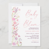 Moderne Wildbloemen Baby in Bloom Baby shower Kaart (Voorkant)