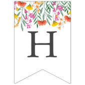 Moderne Wildbloemen Baby Meisje 1e Verjaardagsfees Vlaggetjes (Tweede vlag)