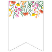 Moderne Wildbloemen Baby Meisje 1e Verjaardagsfees Vlaggetjes (Eerste vlag)