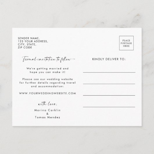 Moderne Wildbloemen Bewaar de datum Aankondigingskaart (Achterkant)