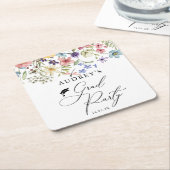 Moderne Wildbloemen Bloemen Bloemen Afstudeerder P Kartonnen Onderzetters (Schuin)