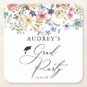 Moderne Wildbloemen Bloemen Bloemen Afstudeerder P Kartonnen Onderzetters (Voorkant)