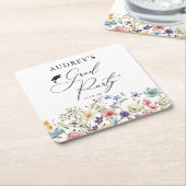 Moderne Wildbloemen Bloemen Bloemen Afstudeerder P Kartonnen Onderzetters (Schuin)