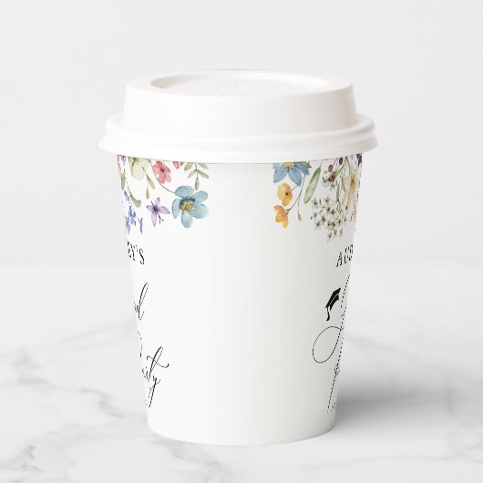 Moderne Wildbloemen Bloemen Bloemen Afstudeerder P Papieren Bekers (Links)