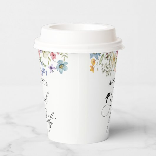 Moderne Wildbloemen Bloemen Bloemen Afstudeerder P Papieren Bekers (Rechts)