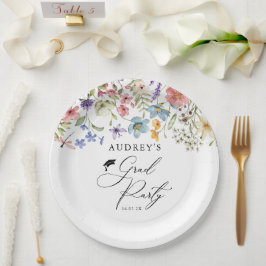 Moderne Wildbloemen Bloemen Bloemen Afstudeerder P Papieren Bordje