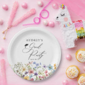 Moderne Wildbloemen Bloemen Bloemen Afstudeerder P Papieren Bordje (Feest)