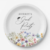 Moderne Wildbloemen Bloemen Bloemen Afstudeerder P Papieren Bordje (Voorkant)