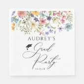 Moderne Wildbloemen Bloemen Bloemen Afstudeerder P Servet (Voorkant)