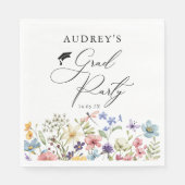 Moderne Wildbloemen Bloemen Bloemen Afstudeerder P Servet (Voorkant)