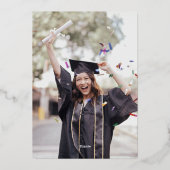 Moderne Wildbloemen Bloemen Foto Graduation Party Folie Uitnodiging (Achterkant)