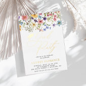 Moderne Wildbloemen Bloemen Foto Graduation Party Folie Uitnodiging