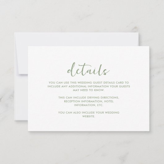 Moderne Wildbloemen Bruiloft Gast Detail (Voorkant)