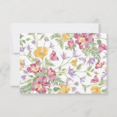 Moderne Wildbloemen Bruiloft Gast Detail (Achterkant)