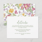 Moderne Wildbloemen Bruiloft Gast Detail (Voorkant / Achterkant)