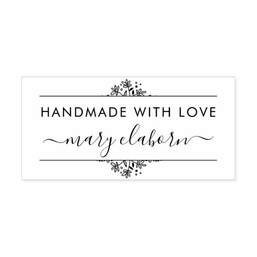 Moderne Wildbloemen Custom Naam Handgemaakt Met Li Rubberstempel (Afrduk)