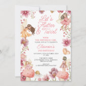 Moderne Wildbloemen Flutter Twirl Fairy Verjaardag Kaart (Voorkant)