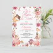 Moderne Wildbloemen Flutter Twirl Fairy Verjaardag Kaart (Staand voorkant)