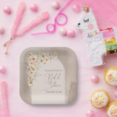 Moderne Wildbloemen Ivoor Boho Arch Vrijgezellenfe Papieren Bordje (Feest)