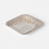 Moderne Wildbloemen Ivoor Boho Arch Vrijgezellenfe Papieren Bordje (Gebogen)