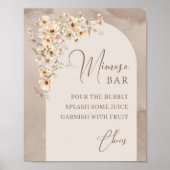 Moderne Wildbloemen Ivory Arch Lijst mimosa bar Poster (Voorkant)