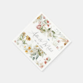 Moderne Wildbloemen minimalistische bruiloft Servet (Hoek)