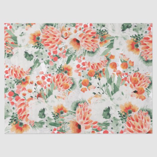 Moderne Wildbloemen Trendy bloemen Tissuepapier (Voorkant)