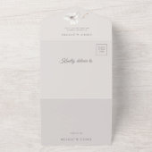 Moderne Wildbloemen Waterverf Foto QRCode bruiloft All In One Uitnodiging (Buitenkant)